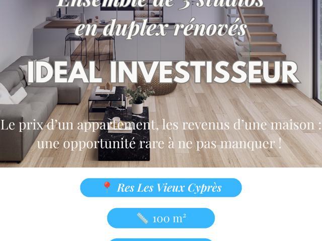 Ensemble de 3 studios duplex rénovés Marseille 13e