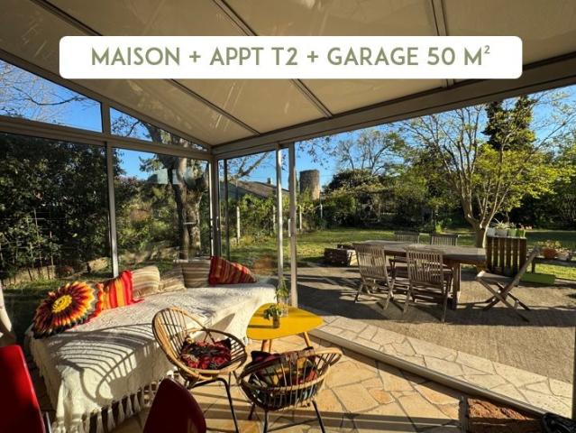 Ensemble Immobilier: Maison 3 Chambres + T2 + Grand Garage 153m² Saint Macaire