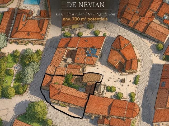 Ensemble patrimonial à réhabiliter – env. 700 m² – Névian 750m² Névian