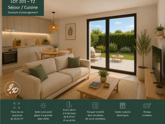 ENTRELACS ALBENS – T2 NEUF AVEC JARDIN PRIVATIF ET PARKING