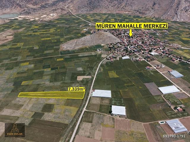 ESEN EMLAK'TAN MÜREN MAHALLESİNDE KADASTRAL YOLA CEPHE 7.339m SATILIK TARLA