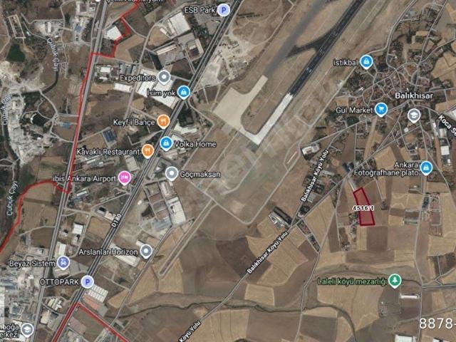 ESENBOĞA HAVALİMANINA 500 MT, 2000 m2 SATILIK HİSSELİ TARLA