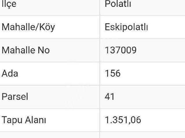 ESKİPOLATLIDA 1351MK. TEK TAPU BAĞ YERİ