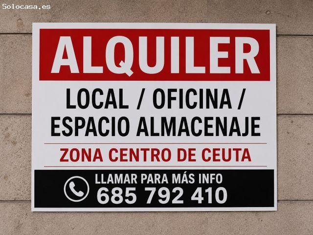 Espacio de trabajo privado 25 m2 local/oficina/espacio almacenaje. ZONA CENTRO CEUTA