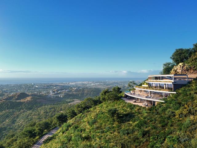 Espectacular eco villa construida en la ladera de la montaña en el Real de la Quinta Benahavís