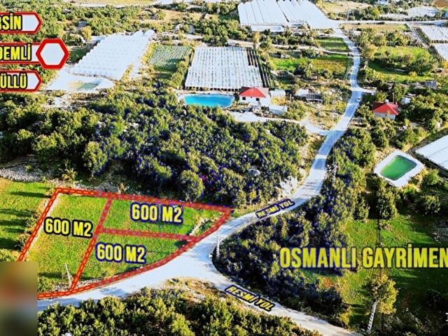 ERDEMLİ KÜSTÜLLÜ DOĞAYLA İÇ İÇE SATILIK 600 M2 VİLLALIK ARSA