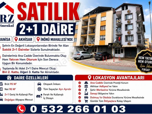 Erzden Akhisarın Kalbinde Ulaşımı Kolay 2 +1 Satılık Daireler