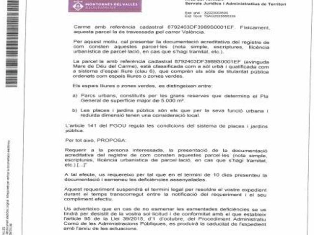 EXCELENTE TERRENO PLANO EN EL CENTRO DE MONTORNÉS