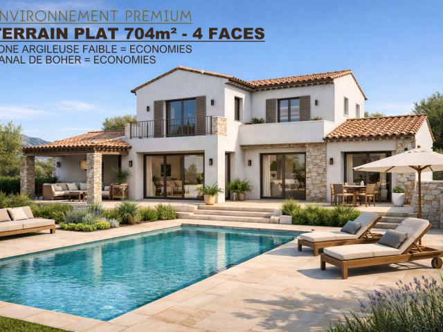 EXCEPTIONNEL Grand terrain 704 m² 4 faces Environnement premium Libre constructeur EXCLUSIVITÉ