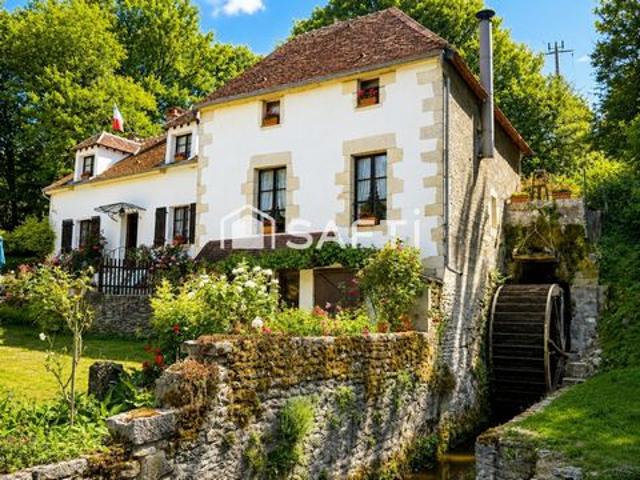 Exceptionnel moulin de caractère, Rivière privée, roue fonctionnelle, parc de 11480m2