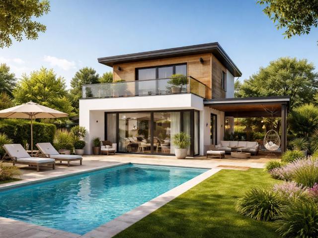 EXCEPTIONNEL – Terrain 2100 m² + Villa contemporaine 130 m² avec piscine – 500 000 €
