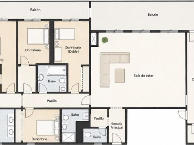 Exclusivo piso de gran tamaño con 5 habitaciones y gran terraza en El Golf Can