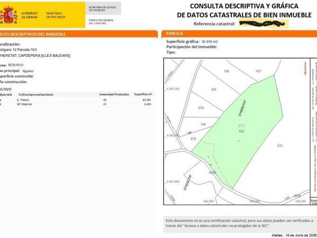 EXCLUSIVO TERRENO RÚSTICO EDIFICABLE CON VISTAS AL MAR Y JUNTO AL CAMPO DE GOLF DE CANYAMEL, CAPDEPE