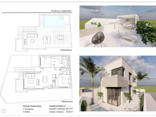 Exclusivos bungalows de nueva construcción con piscina privada en Pilar de la Horadada