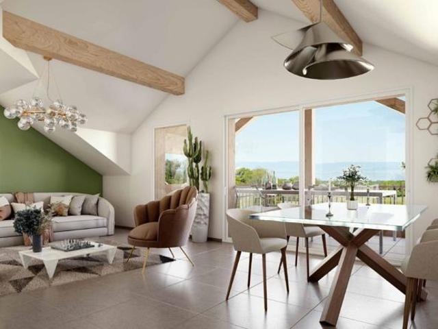 EXCLUSIVITE A 15 mn d'EVIAN T4 77 m² dernier étage vue lac panoramique, garage et stationnement 74500