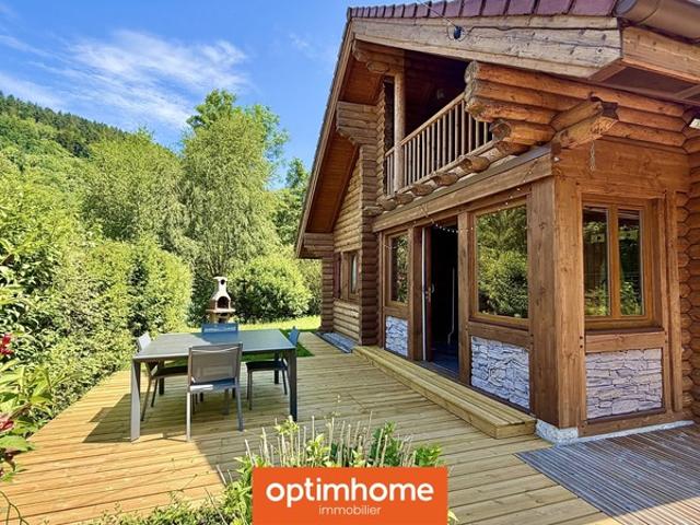 EXCLUSIVITÉ – Chalet fuste rondins meublé – 46 m² – Terrain 1 500 m² – Basse sur le Rupt – Hautes Vosges
