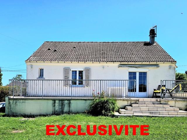 VENDU PAR L'AGENCE Cuigy En Bray Maison de plain pied de 72 m2 2 chambres sous sol total sur 1.400 m2 de terrain plat