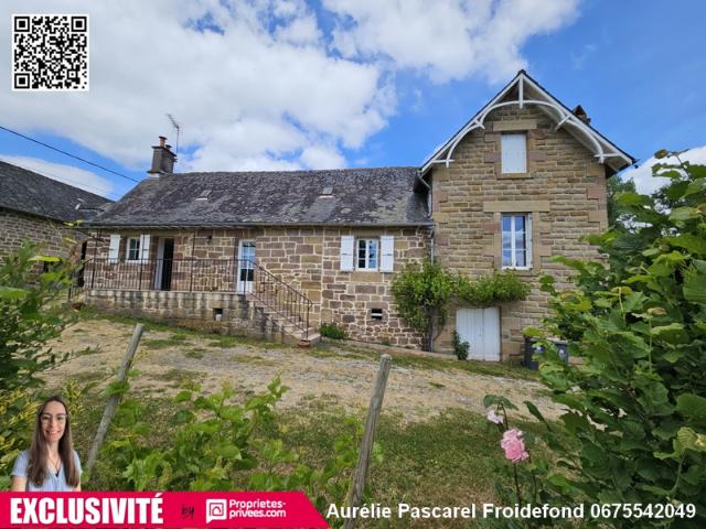 SOUS COMPROMIS EXCLUSIVITE: Maison en pierre + Grange à 5 min de Brive sur TERRAIN de 8000m² avec PUITS et RUISSEAU