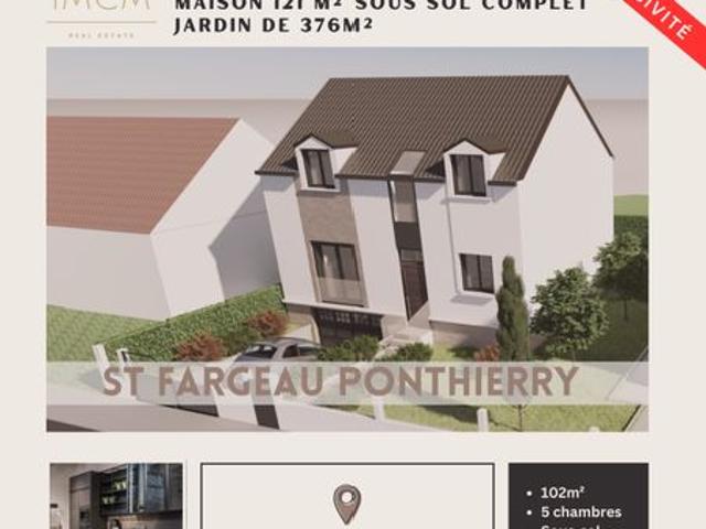 EXCLUSIVITÉ – Maison Neuve à Construire – VEFA – 102 m² – 5 Chambres – Jardin 376 m² – Saint Fargeau Ponthierry
