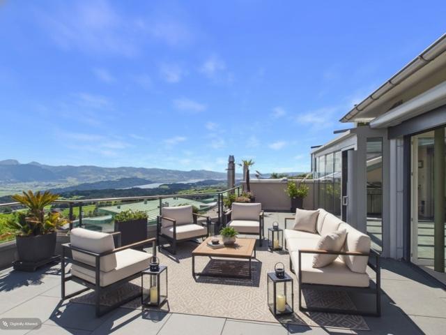 Exklusive Terrassenwohnung an wunderschöner Lage mit freier Sicht auf die Berge, die Linthebene und den Zürichsee
