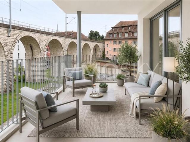 Exklusiver Wohnkomfort mit offener Küche und grossem Balkon