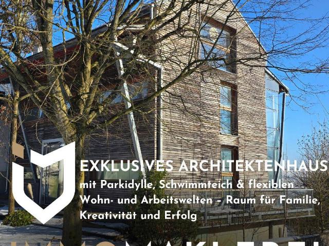 EXKLUSIVES ARCHITEKTENHAUS, MIT PARKIDYLLE UND SCHWIMMTEICH
