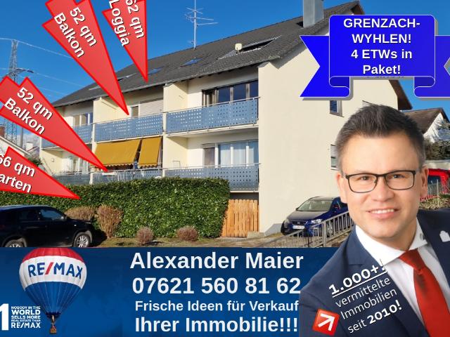 Exklusives Immobilienpaket: Vier Wohnungen in bevorzugter Lage von Grenzach Wyhlen