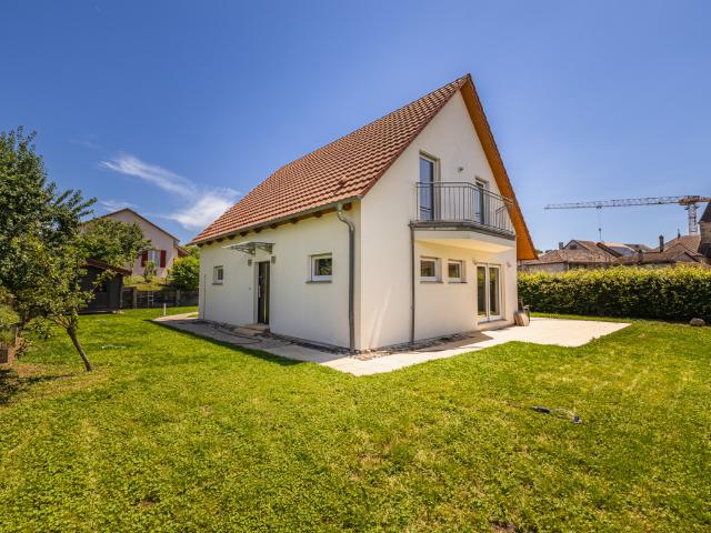 Exklusivität Proximmo – freistehende Villa Minergie mit 5,5 Zimmern in Bavois mit Garten, Terrasse und Doppelgarage