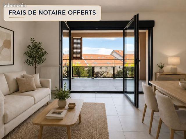 F3 66m² de 2023 – Frais de notaire offerts – Vue village & clocher – Sergy