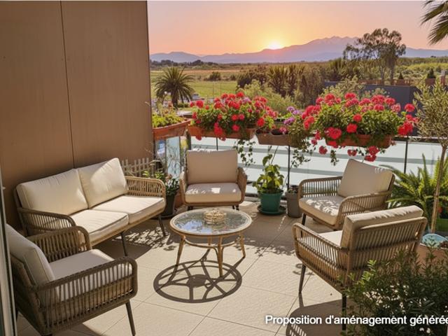 F3 de 60.57 m2 avec terrasse et parking privé à Canet en Roussillon