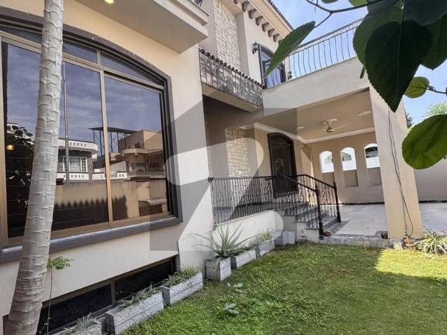 F10 excellent new house triple storey with open basement beautiful green lawn top location specious washrooms two main gates close end street