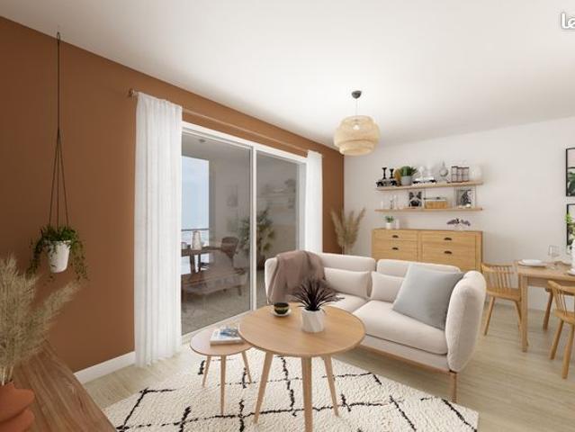 F2 avec balcon et place en sous 5 minutes de la gare, cuisine équipée