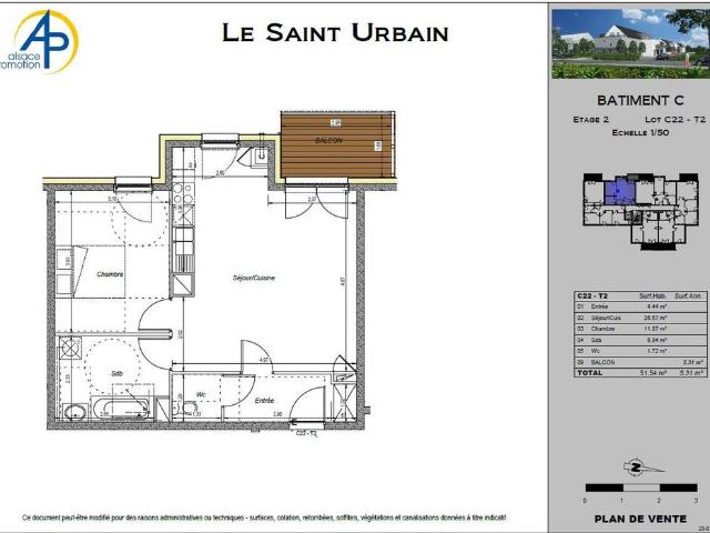 F2 RECENT A LOUER SAINT URBAIN