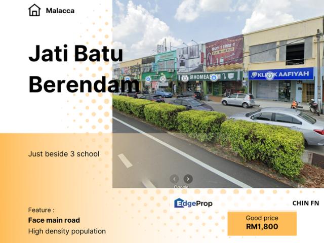 Face Main Road Big Size 1800 sqft Beside 3 Jati Batu Berendam Melaka