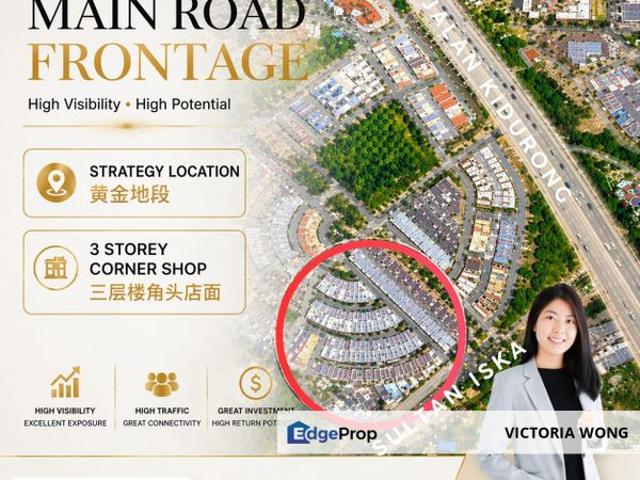 Facing Main Road 3 Storey Corner Shoplot For Sale