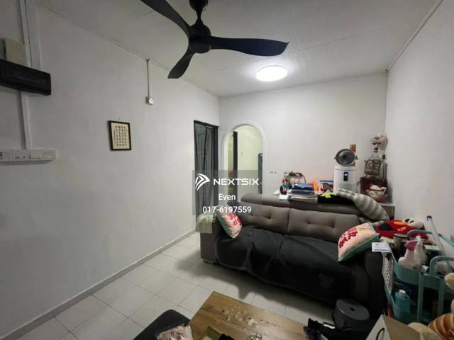 Facing North Lawn East Renovation as auto gate, plaster ceiling, TV console, dry and wet kitchen cabinet, downstairs room removed become large dining area, wardrobe, good quality mesh grill