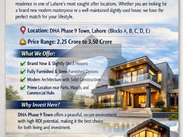 Fahad Farman Associates Offers DHA 9 Town House For Sale DHA 9 Town Block B