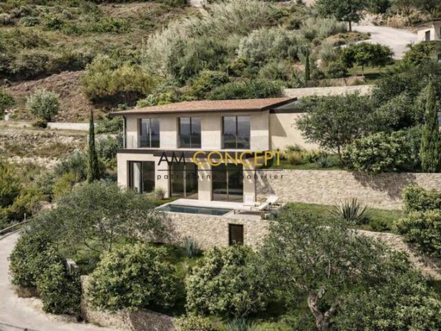 Falicon Projet de villa de prestige, vue dégagée mer
