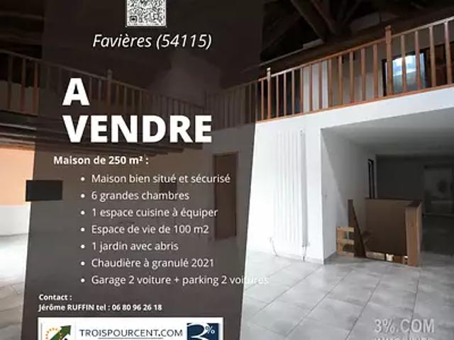 Favières 54115 Achat / Vente maison 8 pièces t8