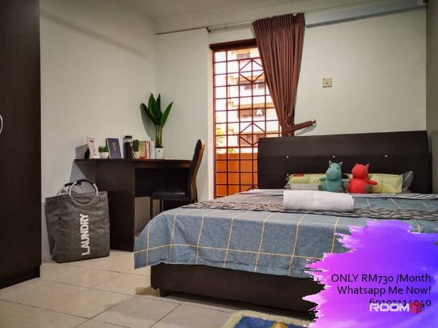 Female UnitVery Low Deposit, 8min to MRT Surian, Middle room fully furnish with aircond, Experience Comfort and Conv