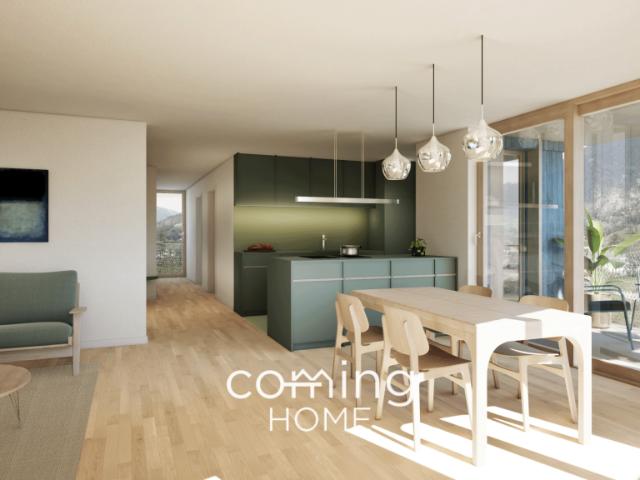 Mehr Aussicht, mehr Licht 4.5 Zimmer Neubau im 1. OG in Ried Brig, 117 m², Minergie, Zweitwohnsitz zugelassen