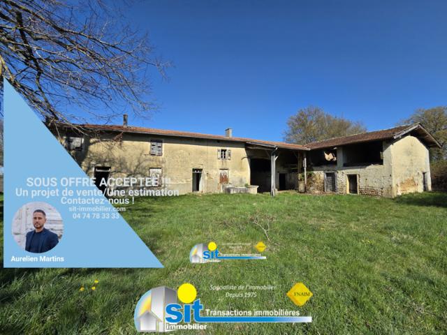 Ferme 203m2 à rénover sur terrain de 12 000 m2 Bellegarde