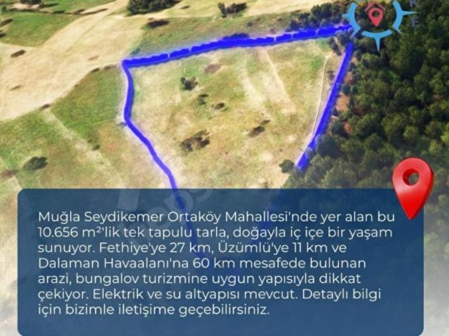 FETHİYE ORTAKÖY'DE TEK TAPU MUHTEŞEM MANZARALI SATILIK TARLA