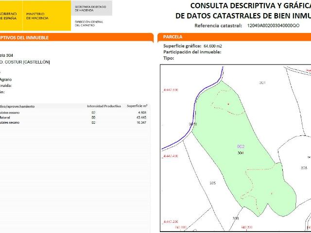 Finca en venta en Costur Castellón