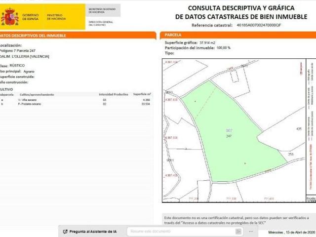 FINCA EN L OLLERIA