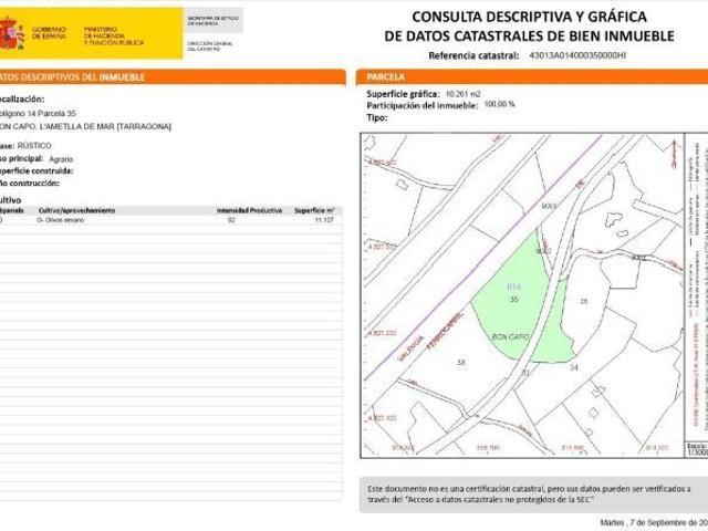 Finca rústica de más de 10.000m2, cerca del mar y del centro de LAmetlla de Mar