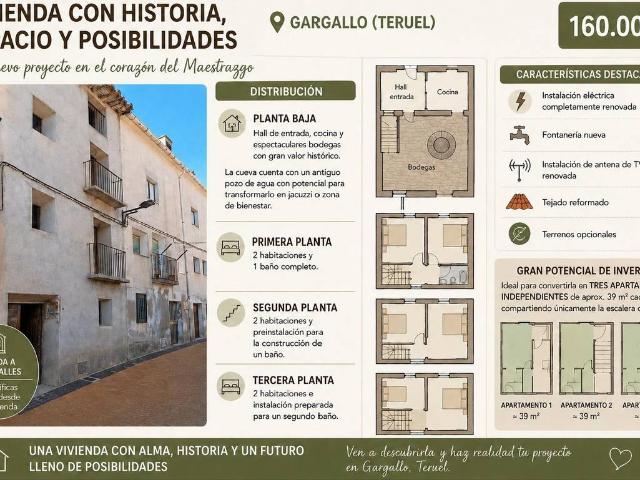 Finca rústica en Venta en Gargallo