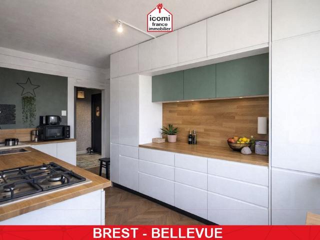 FINISTERE Brest 29200 A VENDRE APPARTEMENT 74M² 3 CHAMBRES BALCON CAVE DALLE BETON ASCENSEUR COMMERCES A PROXIMITE