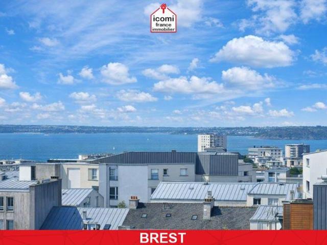 FINISTERE Brest 29200 A VENDRE APPARTEMENT T2 AVEC TERRASSE ET VUE MER DEGAGEE SUD OUEST ASCENSEUR PARKING DALLE BETON LOUE