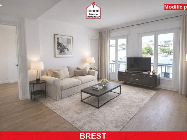FINISTERE Brest 29200 A VENDRE APPARTEMENT T4 3 CHAMBRES AVEC DRESSING PIECE DE VIE AVEC CUISINE US GARAGE EN OPTION AUCUNS TRAVAUX COUP DE COEUR RARE
